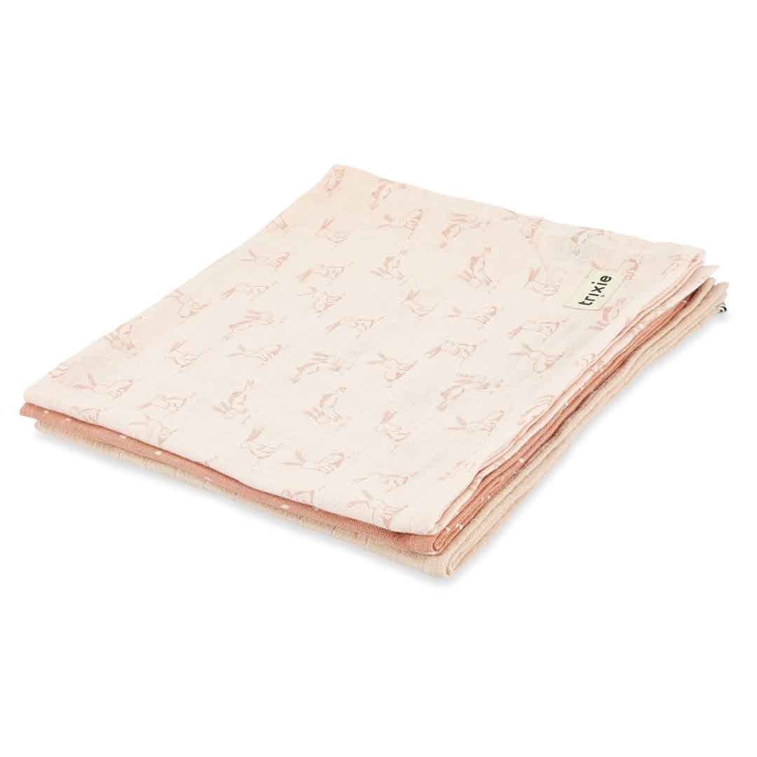 Langes en mousseline 3-pack mix | 55x55cm - Rosy Rabbit